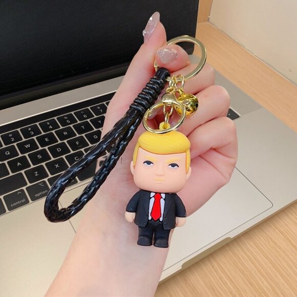 2 Pcs Donald Trump Bag Charms Car Ornaments Keychains - Picture 1 of 4